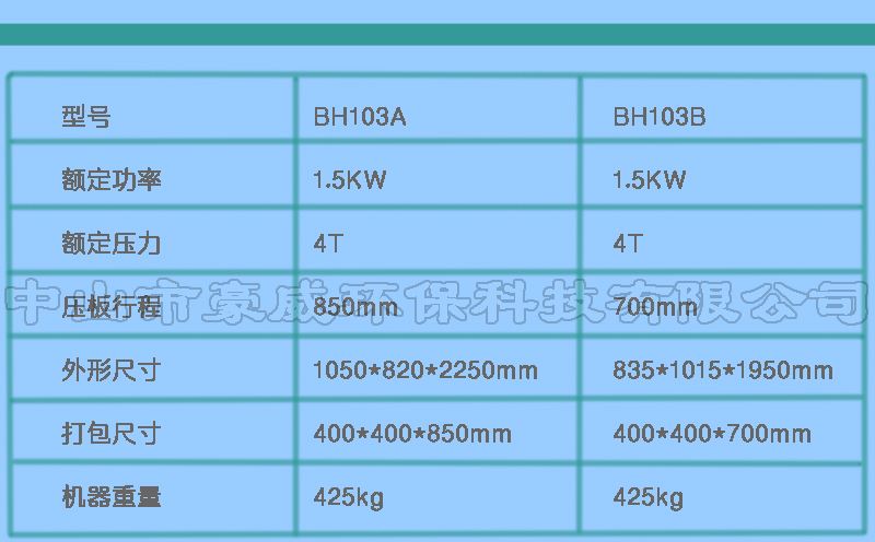 小型服裝液壓打包機(jī)參數(shù)